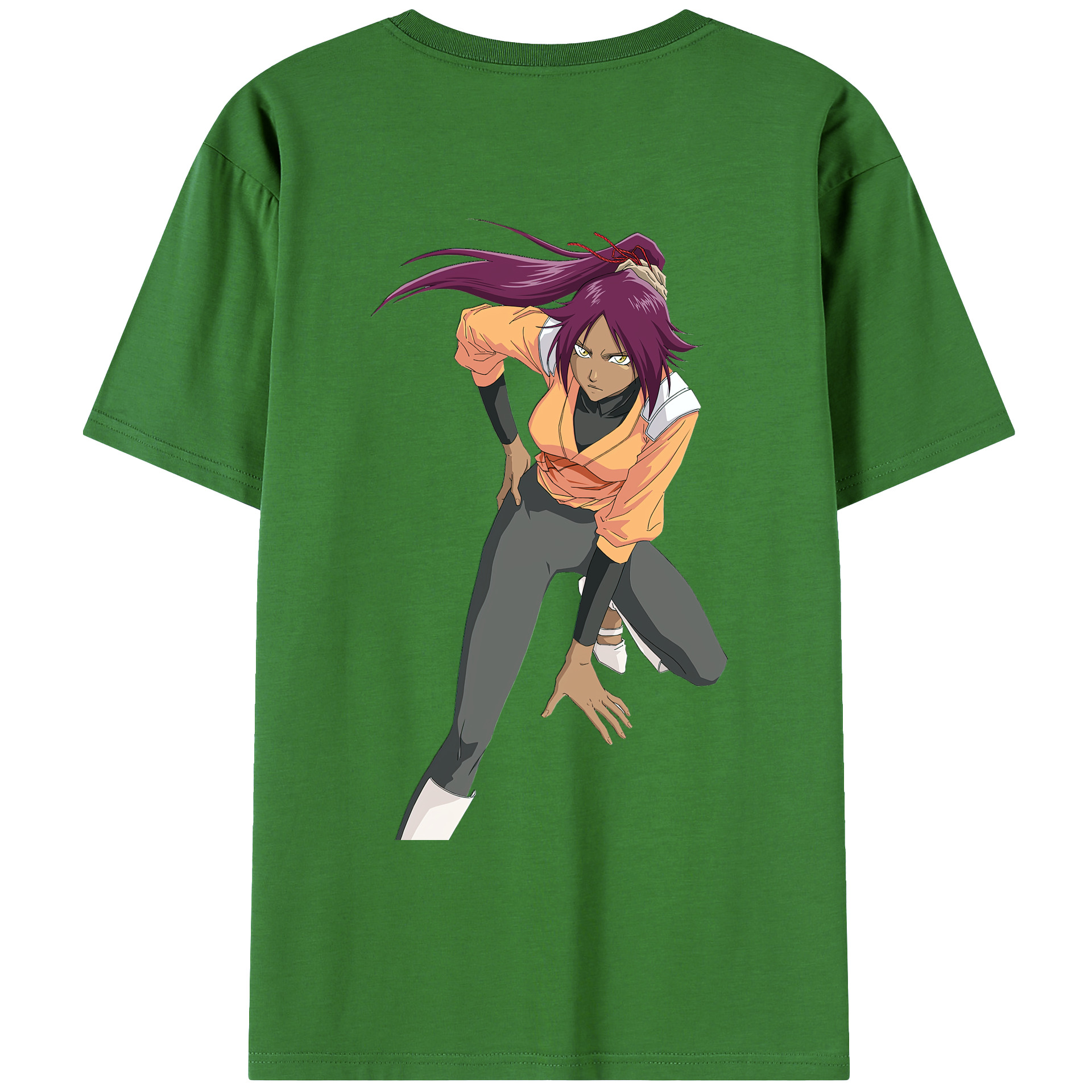 （画像用） ブリーチ 四楓院 夜一（しほういん よるいち） BLEACH Shihouin Yoruichi レディース半袖Tシャツ(バックプリント)